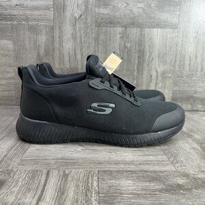 Skechers Women's size 11 Triple Black Relaxed Fit Squad Work Slip On Shoes